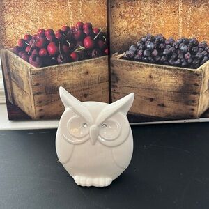 White Ceramic Owl Figurine 6”